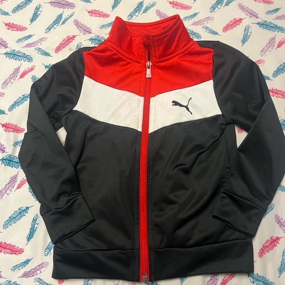 Puma Kids Red and Black Jacket - Picture 1 of 4